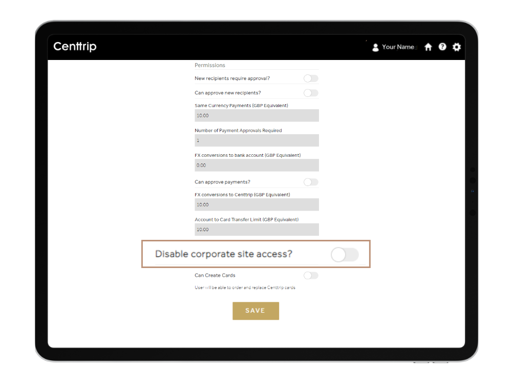 How do I remove a user's account access? Centtrip